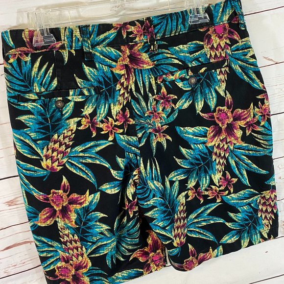 George Black Multicolor Floral Print Bermuda Shorts NWOT Women's Size 32 Small - Picture 12 of 12